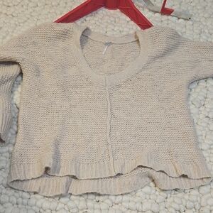 Free People Pale Pink V-Neck Sweater